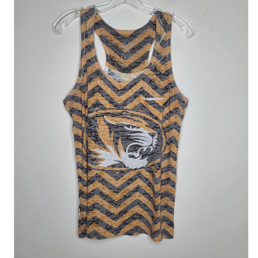 University of Missouri Mizzou Tigers gold black chevron tank top - large
